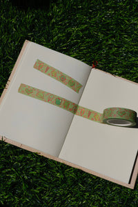 Green things glitter washi