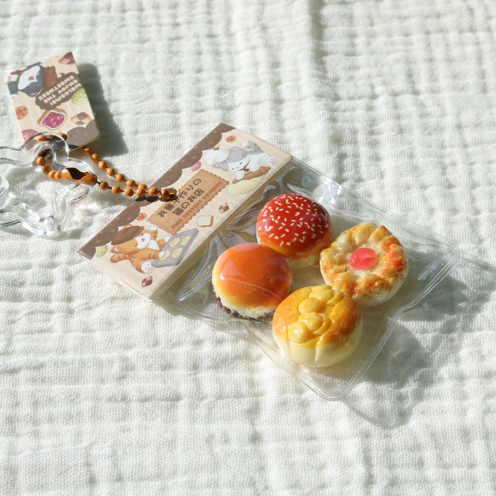 Mini Bread Dessert Clear Pouch Keyring – 24 Random Style