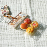 Mini Bread Dessert Clear Pouch Keyring – 24 Random Style