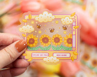 Sunflower Dreams Clear Sticker