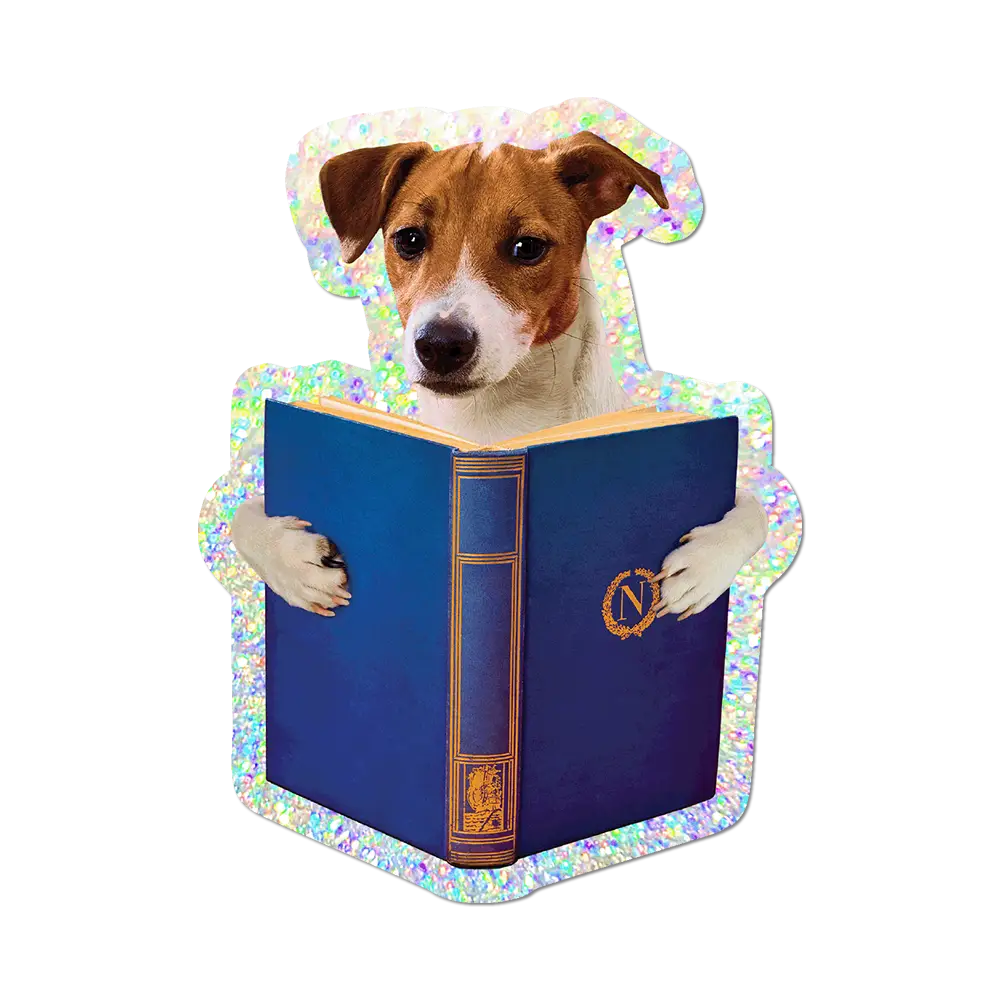 Reading Dog by Toiletpaper - Die-Cut Sticker