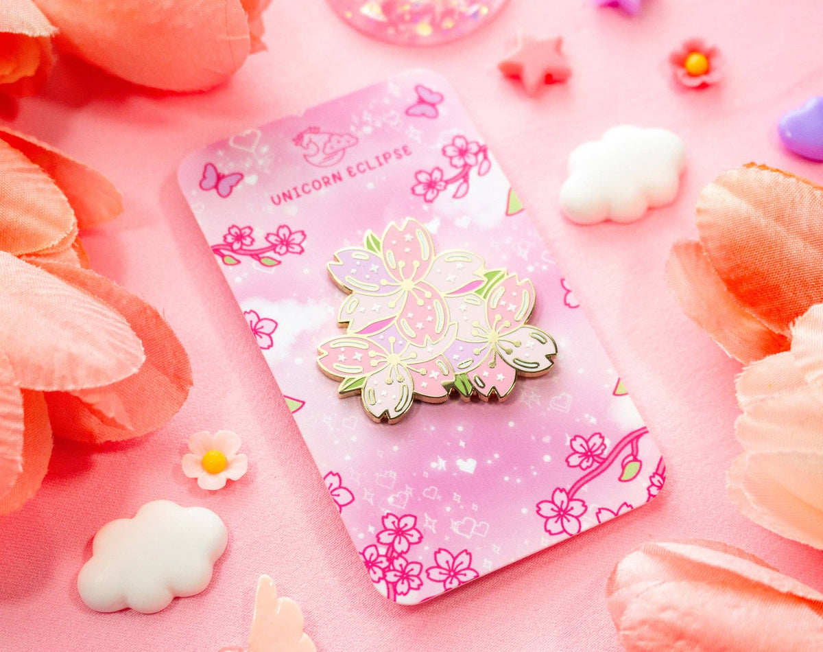 Unicorn Eclipse Sakura Enamel Pin