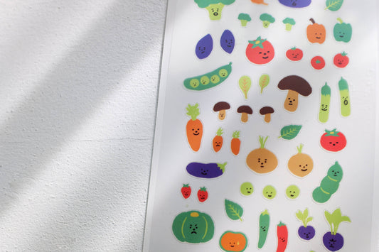 Suatelier Design Vegetable Sticker Sheet "Hehe" Sticker Sheet