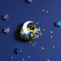 Enamel Pin - Deep Sky and a Black Cat
