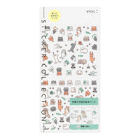 Midori Lined Cat Sticker Sheet